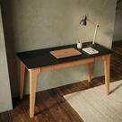 Escrivaninha Mesa Escritório Club 1 Gaveta 120cm Artemobili Preto E Garapa