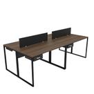 Escrivaninha Mesa Escritório com 2 Gavetas 4 Lugares 240cm Industrial Nogal E Preto Escrivaninha Mesa Escritório com 2 Gavetas 4 Lugares 240cm Industrial Nogal E Preto