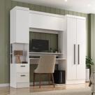 Escrivaninha Mesa Escritório com Armário 4 Portas e 2 Gavetas Modulado Viena Espresso Móveis