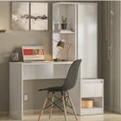 Escrivaninha Mesa Escritório com Armário Office Morada 1 Gaveta 126cm Branca