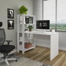 Escrivaninha Mesa Escritório com Estante 4 Prateleiras 120cm Match Escrivaninha Mesa Escritório com Estante 4 Prateleiras 120cm Match