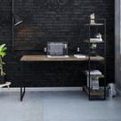 Escrivaninha Mesa Escritório com Estante Alta Estilo com Dynamica 04 Prateleiras 64cm Industrial Yescasa Carvalho Dark e Est,Preta Marrom/Est.Preta Escrivaninha Mesa Escritório com Estante Alta Estilo com Dynamica 04 Prateleiras 64cm Industrial Yescasa Carvalho Dark e Est,Preta Marrom/Est.Preta