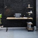 Escrivaninha Mesa Escritório com Estante Alta Estilo com Dynamica 04 Prateleiras 64cm Industrial Yescasa Carvalho e Est,Preta Marrom/Est.Preta Escrivaninha Mesa Escritório com Estante Alta Estilo com Dynamica 04 Prateleiras 64cm Industrial Yescasa Carvalho e Est,Preta Marrom/Est.Preta