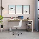 Escrivaninha Mesa Escritório com Estante Baixa Estilo Active 2 Prateleiras 150cm Industrial Yescasa