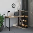 Escrivaninha Mesa Escritório com Estante Estilo Active 3 Prateleiras 135cm Industrial Yescasa Lâmina Mel