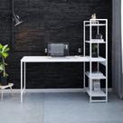 Escrivaninha Mesa Escritório com Estante Estilo Active 4 Prateleiras 150cm Industrial Yescasa