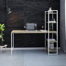 Escrivaninha Mesa Escritório com Estante Estilo Active 4 Prateleiras 150cm Industrial Yescasa