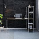 Escrivaninha Mesa Escritório com Estante Estilo Active 4 Prateleiras 150cm Industrial Yescasa