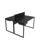 Escrivaninha Mesa Escritório com Gavetas 1 Gaveta 2 Lugares 120cm Industrial Preto
