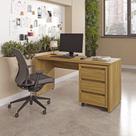 Escrivaninha Mesa Escritório com Gaveteiro com Rodízio Ficus 150cm CabeCasa MadeiraOriginals Rovere