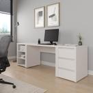 Escrivaninha Mesa Escritório com Gaveteiro e Nicho Ficus 3 Gavetas 220cm CabeCasa MadeiraOriginals Branco