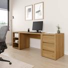 Escrivaninha Mesa Escritório com Gaveteiro e Nicho Ficus 3 Gavetas 220cm CabeCasa MadeiraOriginals Rovere Escrivaninha Mesa Escritório com Gaveteiro e Nicho Ficus 3 Gavetas 220cm CabeCasa MadeiraOriginals Rovere