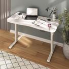 Escrivaninha Mesa Escritório com Regulagem de Altura Entrada Usb Ergonômica em Tamburato 135cm Industrial Branco