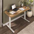 Escrivaninha Mesa Escritório com Regulagem de Altura Entrada Usb Ergonômica em Tamburato 135cm Industrial Olmo