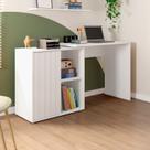 Escrivaninha Mesa Escritório com Ripada Start 1 Porta 140cm Branco Fosco
