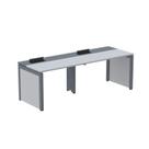 Escrivaninha Mesa Escritório Corporativa para 2 Pessoas Pscpp130 260cm Industrial Cinza E Grafito