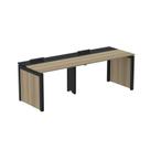 Escrivaninha Mesa Escritório Corporativa para 2 Pessoas Pscpp130 260cm Industrial Noce Naturalle E Preto