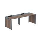 Escrivaninha Mesa Escritório Corporativa para 2 Pessoas Pscpp130 260cm Industrial Walnut E Grafito