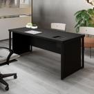 Escrivaninha Mesa Escritório Diretor com Caixa de Tomadas e Porta Objetos F5 Office 200cm Preto Escrivaninha Mesa Escritório Diretor com Caixa de Tomadas e Porta Objetos F5 Office 200cm Preto