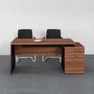 Escrivaninha Mesa Escritório Diretor com Gaveteiro Pé Painel 3 Gavetas 192cm Marrom e Preto Yescasa Escrivaninha Mesa Escritório Diretor com Gaveteiro Pé Painel 3 Gavetas 192cm Marrom e Preto Yescasa