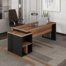 Escrivaninha Mesa Escritório Diretor com Gaveteiro Pé Quadro 192x70cm Escrivaninha Mesa Escritório Diretor com Gaveteiro Pé Quadro 192x70cm