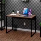 Escrivaninha Mesa Escritório Diretor Estilo 100cm Industrial Nogal Escrivaninha Mesa Escritório Diretor Estilo 100cm Industrial Nogal