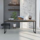 Escrivaninha Mesa Escritório Diretor Estilo Dynamica 60cm Industrial Yescasa Carvalho Dark E Preto Escrivaninha Mesa Escritório Diretor Estilo Dynamica 60cm Industrial Yescasa Carvalho Dark E Preto