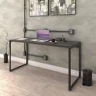 Escrivaninha Mesa Escritório Diretor Estilo Kuadra 150cm Industrial Preto Ônix