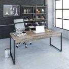 Escrivaninha Mesa Escritório Diretor Estilo Kuadra 180cm Industrial Carvalho Dark Marrom Escrivaninha Mesa Escritório Diretor Estilo Kuadra 180cm Industrial Carvalho Dark Marrom