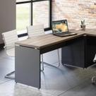 Escrivaninha Mesa Escritório Diretor PE40 134cm Noce Naturalle E Preto Escrivaninha Mesa Escritório Diretor PE40 134cm Noce Naturalle E Preto