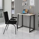 Escrivaninha Mesa Escritório Dobrável Fit Mds, 77*45*80 80cm Industrial Preto E Off White