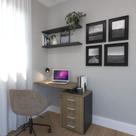 Escrivaninha Mesa Escritório e Home Office com 4 Gavetas 112cm MDF Preto E Carvalho Mel Escrivaninha Mesa Escritório e Home Office com 4 Gavetas 112cm MDF Preto E Carvalho Mel
