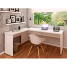 Escrivaninha Mesa Escritório em L 120cm Tampo Office Branco