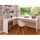 Escrivaninha Mesa Escritório em L 120x150cm Tampo 30mm MDP Branco Office