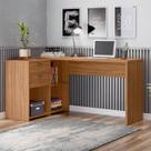 Escrivaninha Mesa Escritório em L 2 Gavetas 3 Nichos Office Nt 2060