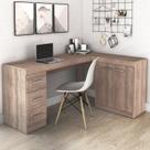 Escrivaninha Mesa Escritório em L 3 Gavetas 2 Portas MSM446