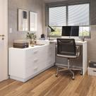 Escrivaninha Mesa Escritório em L com 6 Gavetas Cômoda Leonie Yescasa