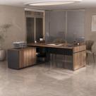 Escrivaninha Mesa Escritório em L com Caixa de Tomada Tamburato Estação Diretoria Escrivaninha Mesa Escritório em L com Caixa de Tomada Tamburato Estação Diretoria