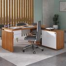 Escrivaninha Mesa Escritório em L Diretor com Armário e 2 Gavetas 170cm Escrivaninha Mesa Escritório em L Diretor com Armário e 2 Gavetas 170cm