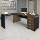 Escrivaninha Mesa Escritório em L Diretor Tamburato com 4 Gavetas