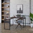 Escrivaninha Mesa Escritório em L Estilo Industrial 120x150cm Kuadra