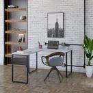 Escrivaninha Mesa Escritório em L Estilo Industrial 120x150cm Kuadra