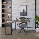 Escrivaninha Mesa Escritório em L Estilo Industrial 120x150cm Kuadra