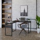 Escrivaninha Mesa Escritório em L Estilo Industrial 120x150cm Kuadra