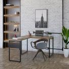 Escrivaninha Mesa Escritório em L Estilo Industrial 120x150cm Kuadra