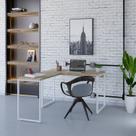 Escrivaninha Mesa Escritório em L Estilo Industrial 120x150cm Kuadra