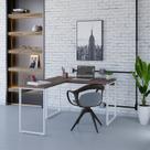 Escrivaninha Mesa Escritório em L Estilo Industrial 120x150cm Kuadra