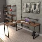 Escrivaninha Mesa Escritório em L Estilo Industrial 1,50Mx1,50M Kuadra Compace Escrivaninha Mesa Escritório em L Estilo Industrial 1,50Mx1,50M Kuadra Compace