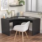 Escrivaninha Mesa Escritório em L Tamburato Acabamento em Bp Ficus 135cm CabeCasa MadeiraOriginals Preto