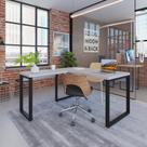 Escrivaninha Mesa Escritório em L Yon Operacional 135x70x75 135cm Industrial Branco e Preto Escrivaninha Mesa Escritório em L Yon Operacional 135x70x75 135cm Industrial Branco e Preto